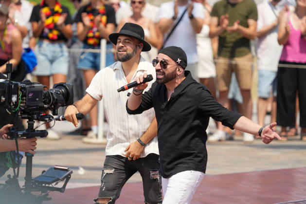 ZDF Fernsehgarten 2026: Singer Juan Daniel featuring songwriter Gionathan at the ZDF Fernsehgarten, themed Summer Party, on June 28, 2026, in Mainz, Rhineland-Palatinate, ZDF Fernsehgarten