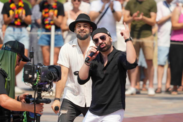 ZDF Fernsehgarten 2026: Singer Juan Daniel featuring songwriter Gionathan at the ZDF Fernsehgarten, themed Summer Party, on June 28, 2026, in Mainz, Rhineland-Palatinate, ZDF Fernsehgarten
