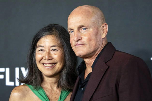 Laura Louie and Woody Harrelson arrive on the red carpet before the 27th Mark Twain Prize for American Humor Award at the Kennedy Center for the Performing Arts in Washington DC on Sunday, June 28, 2026. WAP20260628349 BONNIExCASH