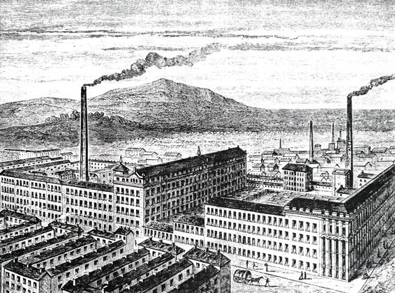 RECORD DATE NOT STATED An engraving depicting the York Street Flax Mill, Belfast An engraving depicting the York Street Flax Mill, Belfast. Founded by Mulholland in 1830 when the population of Belfast was approximately 50,000: by 1866 the population was 150,000. Dated 19th century Editorial use only. All other uses to be cleared with the copyright owner (World History Archive), in advance., WHA_136_0702.jpg, York Street Flax Mill; Belfast; Mulholland; 1830; population; 50,000; 1866; 150,000; engraving; 19th century; industrial revolution; textile industry; historical building; architecture; Northern Ireland; urban development; industrialization; cityscape; urban growth; historical landmark; industrial heritage; Irish history; manufacturing; Copyright: xx