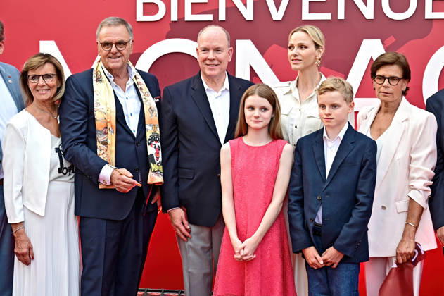Inauguration of the Monaco Theme Area at Europapark: Roland and Marianne Mack, Prince Albert II, Princess Charlene, Prince Jacques, Princess Gabriella, and Princess Stephanie of Monaco at the inauguration of the Monaco theme area on June 29, 2026, at Europapark in Rust 20260629MWI132307