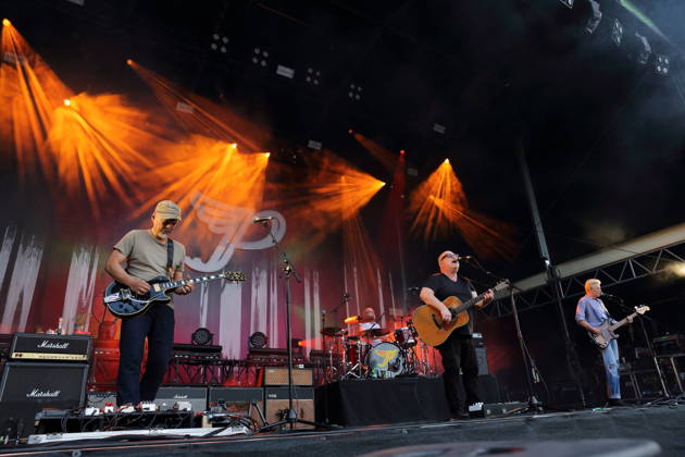 Joey Santiago, David Lovering, Black Francis, and Emma Richardson (from left), members of the band Pixies, at a concert at the Spandau Citadel in Berlin, June 30, 2026. Pixies Concert Berlin