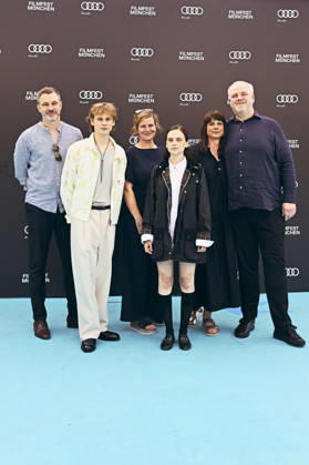 Frederic Hambalek, Philip Günsch, Guest, Mariella Aumann, Guest, and Dustin Loose at the premiere of the ARD film *Chamäleon* at the 43rd Munich Film Festival 2026 at the University of Television and Film Munich, June 30, 2026 Foto:xB.xGillmannx xFuturexImagex chamaeleon_6607