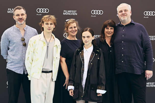 Frederic Hambalek, Philip Günsch, Guest, Mariella Aumann, Guest, and Dustin Loose at the premiere of the ARD film *Chamäleon* at the 43rd Munich Film Festival 2026 at the University of Television and Film Munich, June 30, 2026 Foto:xB.xGillmannx xFuturexImagex chamaeleon_6610