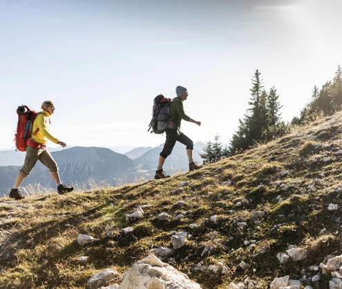 Couple hiking in the Austrian mountains model released, Symbolfoto, UUF15988