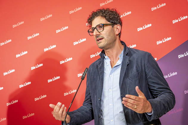 Luigi Pantisano EUR, Germany, Berlin, July 6, 2026 Press conference by Luigi Pantisano, Chair of the Die Linke party, at the Karl Liebknecht House on current issues