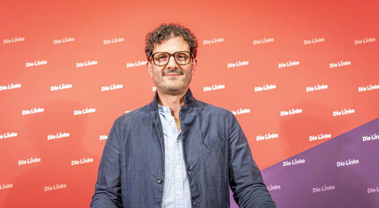 Luigi Pantisano EUR, Germany, Berlin, July 6, 2026 Press conference by Luigi Pantisano, Chair of the Die Linke party, at the Karl Liebknecht House on current issues