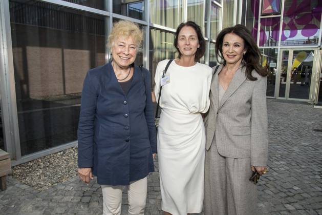 ABB BERBEN: Gesine Schwan, Katarina Barley, and Iris Berben attended the presentation of the Annemarie Renger Prize to Iris Berben at the Weltwirtschaft restaurant in the Haus der Kulturen der Welt in Berlin on July 8, 2026, Berlin, Germany
