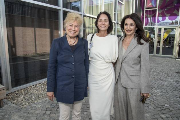 ABB BERBEN: Gesine Schwan, Katarina Barley, and Iris Berben attended the presentation of the Annemarie Renger Prize to Iris Berben at the Weltwirtschaft restaurant in the Haus der Kulturen der Welt in Berlin on July 8, 2026, Berlin, Germany