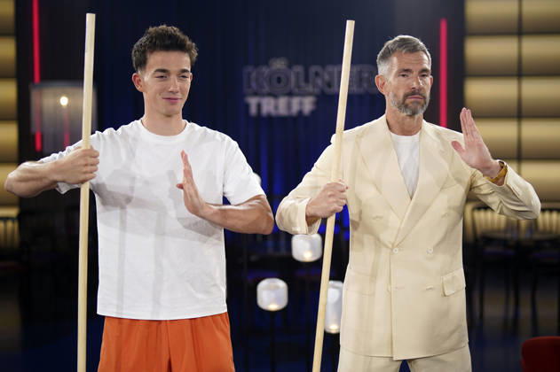 Sascha Wenk, Shaolin Kid, and Micky Beisenherz during the taping of the WDR talk show Kölner Treff at WDR Studio BS 3 in Cologne, July 10, 2026 Foto:xC.xAdolph xFuturexImagex koelner_treff1007_6792