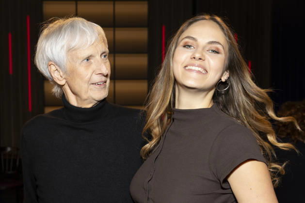 Actor Matthieu CARRIERE (left) with his daughter, model, actress, TV host, and influencer Elena CARRIERE (right), friendly, smiling, laughter, portrait, Portrait, guests on the TV show Kölner Treff on WDR television, recorded on July 10, 2026, aired on August 7, 2026