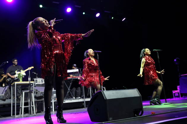 Maxine Jones, Terry Ellis, and Cindy Herron (from left) of the band En Vogue at a concert at the Uber Eats Music Hall in Berlin, July 12, 2026 En Vogue Concert Berlin