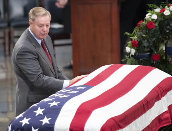July 12, 2026: Sen. LINDSEY GRAHAM , R-S.C., who was elected to the Senate in 2002 and was a close political ally of President Donald Trump s, has died, his office confirmed early Sunday. He was 71. FILE PHOTO SHOT ON: August 31, 2018, Washington, District Of Columbia, USA: United States Senator Lindsey Graham (Republican of South Carolina) pays respects to the late US Senator John McCain (Republican of Arizona) during the Lying in State ceremony honoring in the US Capitol Rotunda in Washington, DC. Washington USA - ZUMAs152 20180831_rpl_s152_001 Copyright: xRonxSachsx