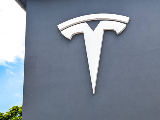 Bavaria, Germany - July 13, 2026: The Tesla logo at a service center.