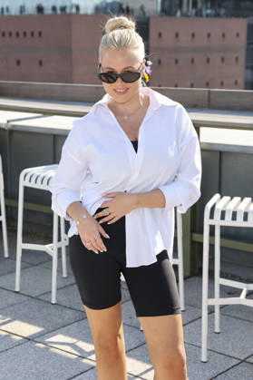 ABB DARNELL Jo Wuensche, a fitness influencer from Hamburg, was a guest at the QVC x Bruce Darnell collection fashion presentation at Sturmfreie Bude Elphiblickin in Hamburg on July 15, 2026, in Hamburg, Germany
