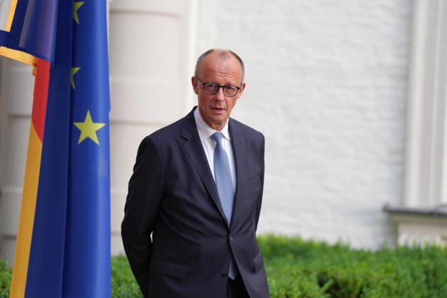Visit by the French President to Federal Chancellor Merz in Bensberg; a portrait of Federal Chancellor Friedrich Merz before welcoming French President Macron, Bensberg, July 16, 2026, Bensberg, North Rhine-Westphalia, Germany