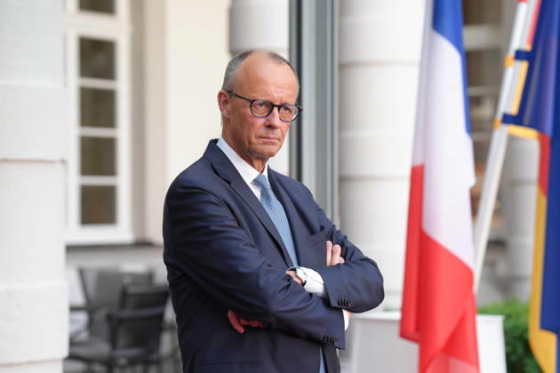 Visit by the French President to Federal Chancellor Merz in Bensberg; a portrait of Federal Chancellor Friedrich Merz before welcoming French President Macron, Bensberg, July 16, 2026, Bensberg, North Rhine-Westphalia, Germany