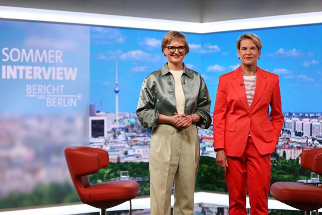 Berlin, Germany, July 19, 2026—ARD Capital Studio Summer Interview: Green Party Leader Franziska Brantner in an interview with Anna Engelke Copyright: xdtsxNachrichtenagenturx dts_128022
