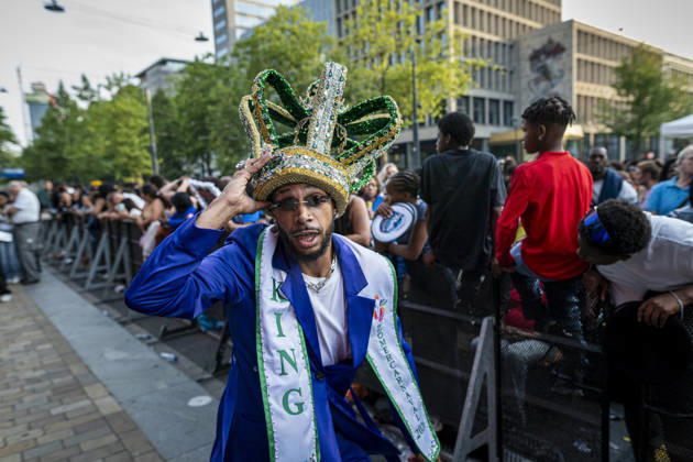 July 24, 2026, Rotterdam, South Holland, Netherlands: 24 July 2026, Rotterdam, the Netherlands. The ZomerCarnaval king and queen dance and interact with the crowd. Competing in the Battle of Drums, three brass band groupsÃ¢â‚¬ Rhythm Allstars Brass Band, S.L.R. Brass Band, and Latin Music Brass BandÃ¢â‚¬ perform during the Battle of Drums. This is the opening event of Rotterdam UnlimitedÃ¢â‚¬â ¢s Zomercarnaval 2026. Rotterdam Netherlands  - ZUMAp202 20260724_zip_p202_015 Copyright: xJamesxPetermeierx