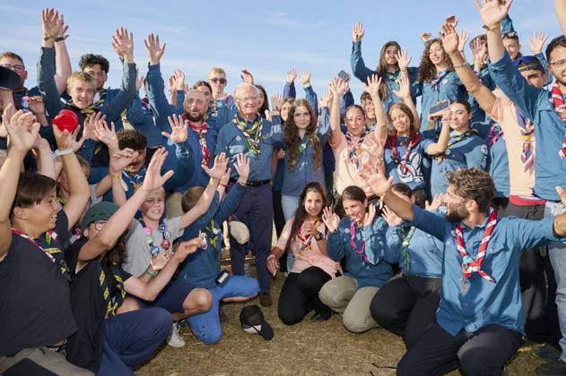 King Carl XVI Gustaf scout, and visit scout camp 2026-07-31 KRISTIANSTAD SWEDEN , King Carl XVI Gustaf are visiting the Jamboree 26 scout camp in Kristianstad in south Sweden., The King has been a scout himself since childhood., PICTURE: King Carl XV Gustaf visit scout camp., PHOTO:hbg-bild mega. 31 Jul 2026 Pictured: King Carl XVI Gustaf of Sweden visit scoutcamp in south Sweden.  Copyright: xThexMegaxAgencyxhbgbildx xMEGAx