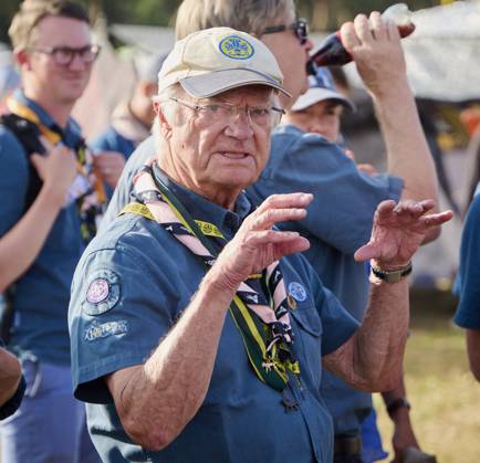 King Carl XVI Gustaf scout, and visit scout camp 2026-07-31 KRISTIANSTAD SWEDEN , King Carl XVI Gustaf are visiting the Jamboree 26 scout camp in Kristianstad in south Sweden., The King has been a scout himself since childhood., PICTURE: King Carl XV Gustaf visit scout camp., PHOTO:hbg-bild mega. 31 Jul 2026 Pictured: King Carl XVI Gustaf of Sweden visit scoutcamp in south Sweden.  Copyright: xThexMegaxAgencyxhbgbildx xMEGAx