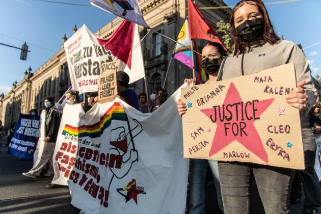 August 2, 2026, Berlin, Germany: BERLIN, Germany †August 2, 2026: Thousands of people gather at Neptunebrunnen under the slogan â€oeFrom Grief to Anger to Resistance†to condemn the recent attack at Berlin Pride. The peaceful march continued to the Brandenburg Gate with participants carrying banners, posters, and drums. Police arrested one suspect near the demonstration who was carrying a German flag and fireworks. Berlin Germany - ZUMAq101 20260802_zna_q101_186 Copyright: xAndro SxTrujillox