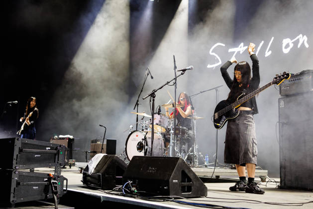 Sailor Honeymoon live at Oyafestivalen 2026 Oslo, Norway. 12th, August 2026. The South Korean punk rock band Sailor Honeymoon performs a live concert during the Norwegian music festival Oyafestivalen 2026 in Oslo. Here bass player and singer Kim Yerim is seen live on stage. Norway, Oslo  Copyright: xGonzalesxPhoto KetilxMartinsenx
