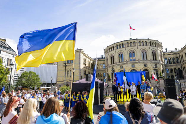 Celebration of Ukrainian Independence Day in Oslo Oslo 20260823 Celebration of Ukrainian Independence Day at Eidsvolls plass outside the Storting in Oslo Photo: Amanda Pedersen Giske, NTB Oslo, Norway yuG EdmjsA8 EDITORIAL USE ONLY Ref BNC POLyuG EdmjsA8 jpg Copyright: xAmandaxPedersenxGiskex xNTBx