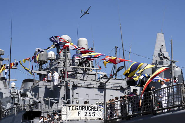 TEKNOFEST Blue Homeland KOCAELI, TURKIYE - AUGUST 23: Seahawk and Super Cobra helicopters of the Turkish Naval Air Command, CASA CN-235 maritime patrol aircraft, and Bayraktar TB2, TB3 and AKINCI unmanned aerial vehicles perform demonstration flights over Golcuk on the final day of TEKNOFEST Blue Homeland at the Golcuk Naval Shipyard Command in Kocaeli, Turkiye, on August 23, 2026. The event is organized under the leadership of the Turkish Ministry of National Defense and the Turkiye Technology Team Foundation (T3 Foundation), with Anadolu as its Global Communications Partner. Arife Karakum Anadolu Kocaeli Turkey. Editorial use only. Please get in touch for any other usage.  Copyright: x2026xAnadoluxArifexKarakumx