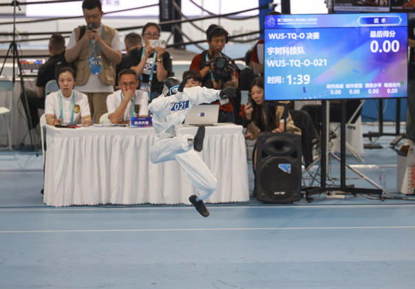 BEIJING, CHINA - AUGUST 23: The robot of Unitree Robotics competes during the Tai Chi event on day 2 of the 2nd World Humanoid Robot Games at National Speed Skating Oval on August 23, 2026 in Beijing, China.  Copyright: xChinaxNewsxServicex 111661704373