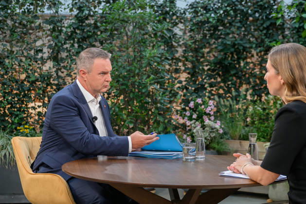 photonews at Martin Juen, Vienna, August 24, 2026 ORF Summer Interview 2026 with the Federal Chairman of the SPÖ PHOTO: Andreas Babler, Federal Chairman of the SPÖ ORF Summer Interview 2026 with the Federal Chairman of the SPÖ Interview, Interview, Discussion, ORF, TV, Television, SPÖ, Social Democracy, Climate Crisis, Polarizatio