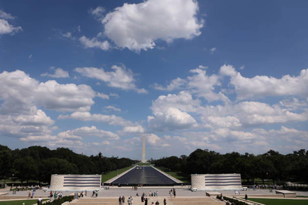 August 24, 2026, Washington, District Of Columbia, USA: The National Military Monument near the Lincoln Memorial in Washington, DC, USA, on August 24, 2026. As part of the American 250 celebrations, the National Military Monument, which emulates stone, displays the names of 41 million U.S. service members on the screen. Washington USA - ZUMAs337 20260824_znp_s337_018 Copyright: xGentxShkullakux