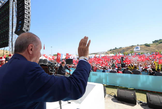 Turkish President Recep Tayyip Erdogan BITLIS, TURKIYE - AUGUST 25: (----EDITORIAL USE ONLY - MANDATORY CREDIT - TURKISH PRESIDENCY MURAT CETINMUHURDAR HANDOUT - NO MARKETING NO ADVERTISING CAMPAIGNS - DISTRIBUTED AS A SERVICE TO CLIENTS----) Turkish President Recep Tayyip Erdogan delivers a speech as he attends a ceremony marking the 955th anniversary of the Manzikert (Malazgirt) Victory during the Ahlat Events Area Program at the Recep Tayyip Erdogan Nation s Garden in the Ahlat district of Bitlis, Turkiye, on August 25, 2026. Turkish Presidency Murat Cetinmuhurdar Handout Anadolu Bitlis Turkey. Editorial use only. Please get in touch for any other usage.  Copyright: x2026xAnadoluxTurkishxPresidency MuratxCetinmuhurdar Handoutx
