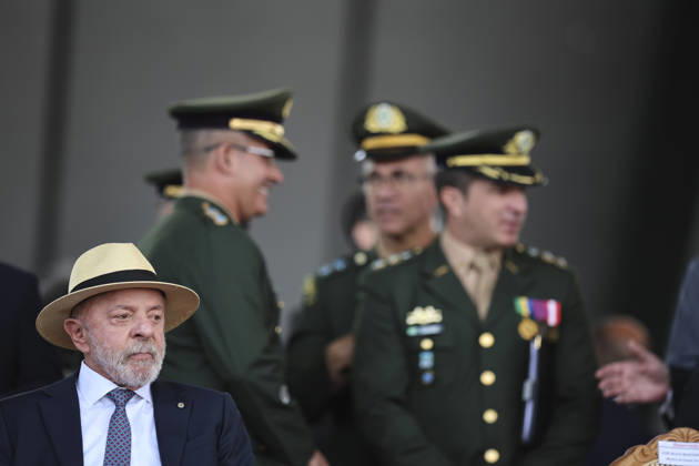 Soldier s Day ceremony in Brasilia BRASILIA, BRAZIL - AUGUST 25: Brazil s President Luiz Inacio Lula da Silva reacts while attending a Soldier s Day ceremony in Brasilia, Brazil August 25, 2026. Mateus Bonomi Anadolu Brasilia Brazil. Editorial use only. Please get in touch for any other usage.  Copyright: x2026xAnadoluxMateusxBonomix