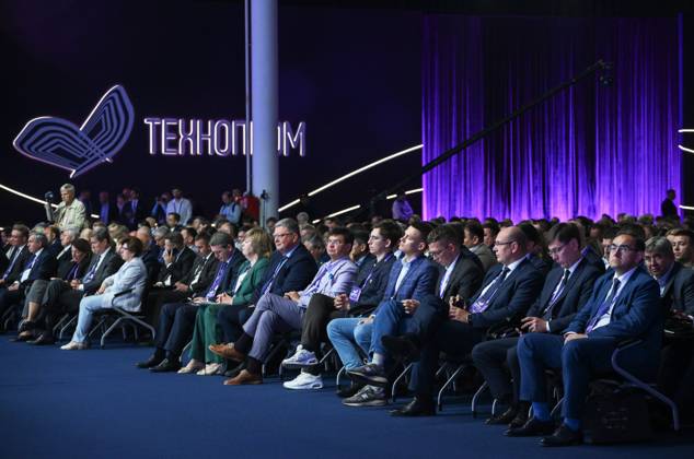Russia Technoprom International Forum 9228792 26.08.2026 Participants attend the main plenary session The role of megascience plants in the implementation of national technology leadership projects during the Technoprom International Forum of Technological Development in Novosibirsk, Russia. Alexandr Kryazhev Sputnik Novosibirsk Russia  Copyright: xAlexandrxKryazhevx