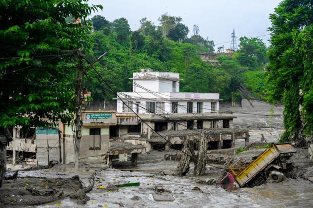 August 26, 2026, Kathmandu, Bagmati, Nepal: NUWAKOT, NEPAL - AUGUST 26: An aftermath view of flash floods and mudslides along the Trishuli River in Nuwakot, Nepal, on August 26, 2026. A catastrophic flash flood swept through Nepalâ€⠢s northern border region after an ice-and-rock avalanche, reportedly triggered by an earthquake, caused a sudden surge in the Lhende River on the Nepal-China border and sent massive volumes of water, mud and debris downstream into the Bhote Koshi and Trishuli river systems. The disaster devastated settlements in Rasuwa and Nuwakot districts, sweeping away homes, roads, bridges, vehicles and other infrastructure and severely damaging hydropower and power facilities. In Nuwakot, riverside settlements includin - ZUMAs330 20260826_zsp_s330_065 Copyright: xSafalxPrakashxShresthax