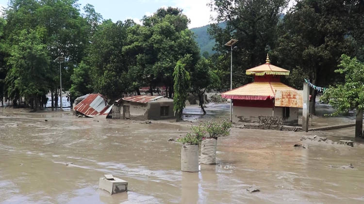 RECORD DATE NOT STATED Flash flood ravages Nepal™s Rasuwa Rasuwa Nepal , Aug 26 (ANI): A view of an area submerged in mud-laden flash flood following an outburst in the Bhotekoshi River, in Rasuwa on Wednesday. Around 105 Indians among the foreign nationals reported missing after the flash flood. (RSS Nepal ANI Video Grab) Rasuwa Nepal Copyright: xANIx ANI_20260826305