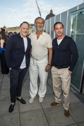 ABB FILM NIGHT: Martin Stange, Ercan Durmaz, and Soenke Moehring as guests at the opening reception for the 2026 UFA Film Nights on the rooftop terrace of Bertelsmann Repraesentanz on August 26, 2026, in Berlin, Germany