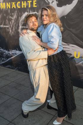 ABB FILM NIGHT: Knud Riepen and Gisa Flake attend the opening reception for the 2026 UFA Film Nights on the rooftop terrace of Bertelsmann Repraesentanz on August 26, 2026, in Berlin, Germany