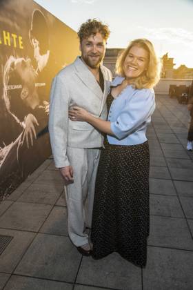 ABB FILM NIGHT: Knud Riepen and Gisa Flake attend the opening reception for the 2026 UFA Film Nights on the rooftop terrace of Bertelsmann Repraesentanz on August 26, 2026, in Berlin, Germany