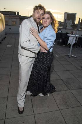 ABB FILM NIGHT: Knud Riepen and Gisa Flake attend the opening reception for the 2026 UFA Film Nights on the rooftop terrace of Bertelsmann Repraesentanz on August 26, 2026, in Berlin, Germany
