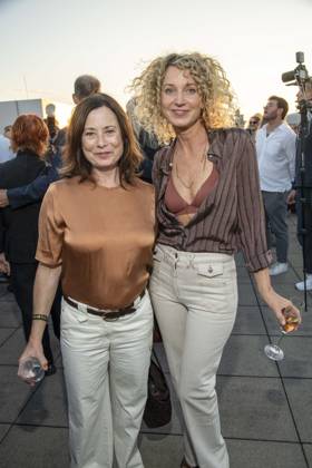 ABB FILM NIGHT: Inka Friedrich and Aline von Drateln attend the opening reception for the 2026 UFA Film Nights on the rooftop terrace of Bertelsmann Repraesentanz on August 26, 2026, in Berlin, Germany