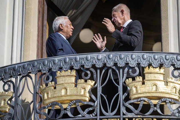 Czech Prime Minister Andrej Babis, right, received the President of the European Council Antonio Costa, in Prague, Czech Republic, on August 27, 2026. (CTKxPhoto VitxSimanek) CTKPhotoP2026082702648  CTKPhotoP2026082702648