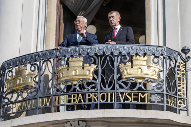 Czech Prime Minister Andrej Babis, right, received the President of the European Council Antonio Costa, in Prague, Czech Republic, on August 27, 2026. (CTKxPhoto VitxSimanek) CTKPhotoP2026082702662  CTKPhotoP2026082702662