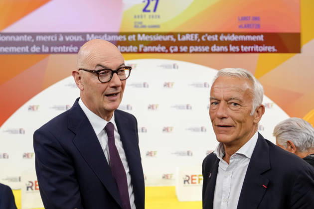 La REF 2026 Aurelien Morissard MAXPPP MAXPPP Paris, August 27, 2026 Patrick Martin R, President of the French Business Confederation (MEDEF), and Roland Lescure L, Minister of the Economy, Finance and Industrial, Energy, and Digital Sovereignty, during the La REF 2026 meeting of French entrepreneurs, organized by MEDEF, France’s main employers’ federation, at the Roland Garros venue in Paris on August 27, 2026 Aurelien Morissard MAXPPP Paris France Copyright: xMAXPPPxAurelienxMorissard MAXPPPx MOR202608273742 MOR202608273742