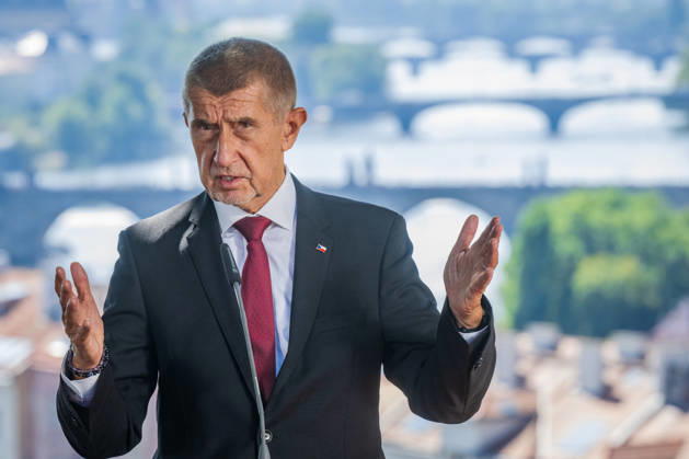 Czech Prime Minister Andrej Babis speaks at the press conference after his meeting with President of the European Council Antonio Costa, in Prague, Czech Republic, on August 27, 2026. (CTKxPhoto VitxSimanek) CTKPhotoP2026082703932  CTKPhotoP2026082703932
