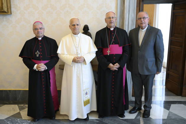Pope Leo XIV private audience Italy, Rome , Vatican, 2026 8 27 Pope Leo XIV receives in a private audience with the Portuguese Episcopal Conference in The Vatican EDITORIAL USE ONLY - NO BOOKS Copyright: xVATICANxMEDIAxx xCatholicxPressxPhotox