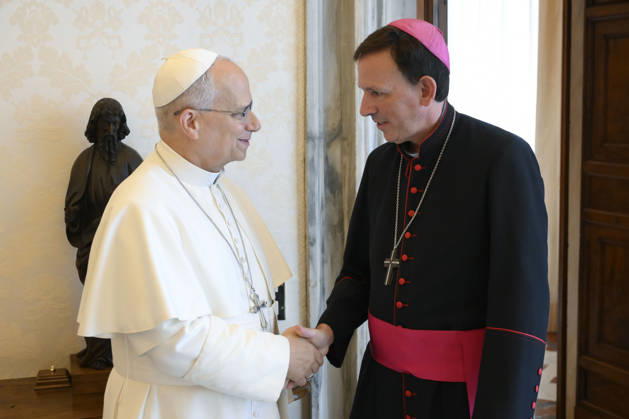 Pope Leo XIV private audience Italy, Rome , Vatican, 2026 8 27 Pope Leo XIV receives in a private audience Argentine Episcopal Conference in The Vatican EDITORIAL USE ONLY - NO BOOKS Copyright: xVATICANxMEDIAxx xCatholicxPressxPhotox