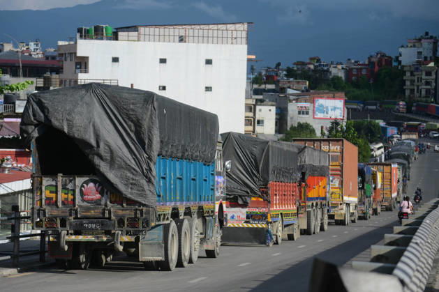 August 27, 2026, Kathmandu, Bagmati, Nepal: Trucks and other vehicles remain stranded along the Kalankiâ€Thankotâ€Nagdhunga route in Kathmandu, Nepal, on August 27, 2026, as major highways remain closed following devastating flash floods and landslides. The stranded vehicles have occupied multiple lanes along the road, causing traffic congestion and further disrupting movement in the area. The floods swept through Rasuwa and other parts of central Nepal before surging downstream along the Trishuli and Narayani river systems, damaging roads, bridges, settlements and other infrastructure. The Nagdhungaâ€Muglin route, a key road connection between Kathmandu and other parts of the country, has been closed, disrupting the movem - ZUMAs330 20260827_zsp_s330_001 Copyright: xSafalxPrakashxShresthax