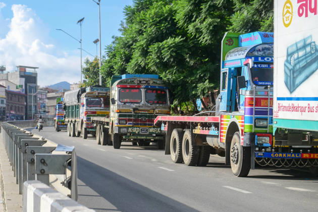 August 27, 2026, Kathmandu, Bagmati, Nepal: Trucks and other vehicles remain stranded along the Kalankiâ€Thankotâ€Nagdhunga route in Kathmandu, Nepal, on August 27, 2026, as major highways remain closed following devastating flash floods and landslides. The stranded vehicles have occupied multiple lanes along the road, causing traffic congestion and further disrupting movement in the area. The floods swept through Rasuwa and other parts of central Nepal before surging downstream along the Trishuli and Narayani river systems, damaging roads, bridges, settlements and other infrastructure. The Nagdhungaâ€Muglin route, a key road connection between Kathmandu and other parts of the country, has been closed, disrupting the movem - ZUMAs330 20260827_zsp_s330_004 Copyright: xSafalxPrakashxShresthax